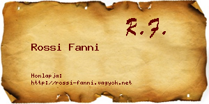 Rossi Fanni névjegykártya